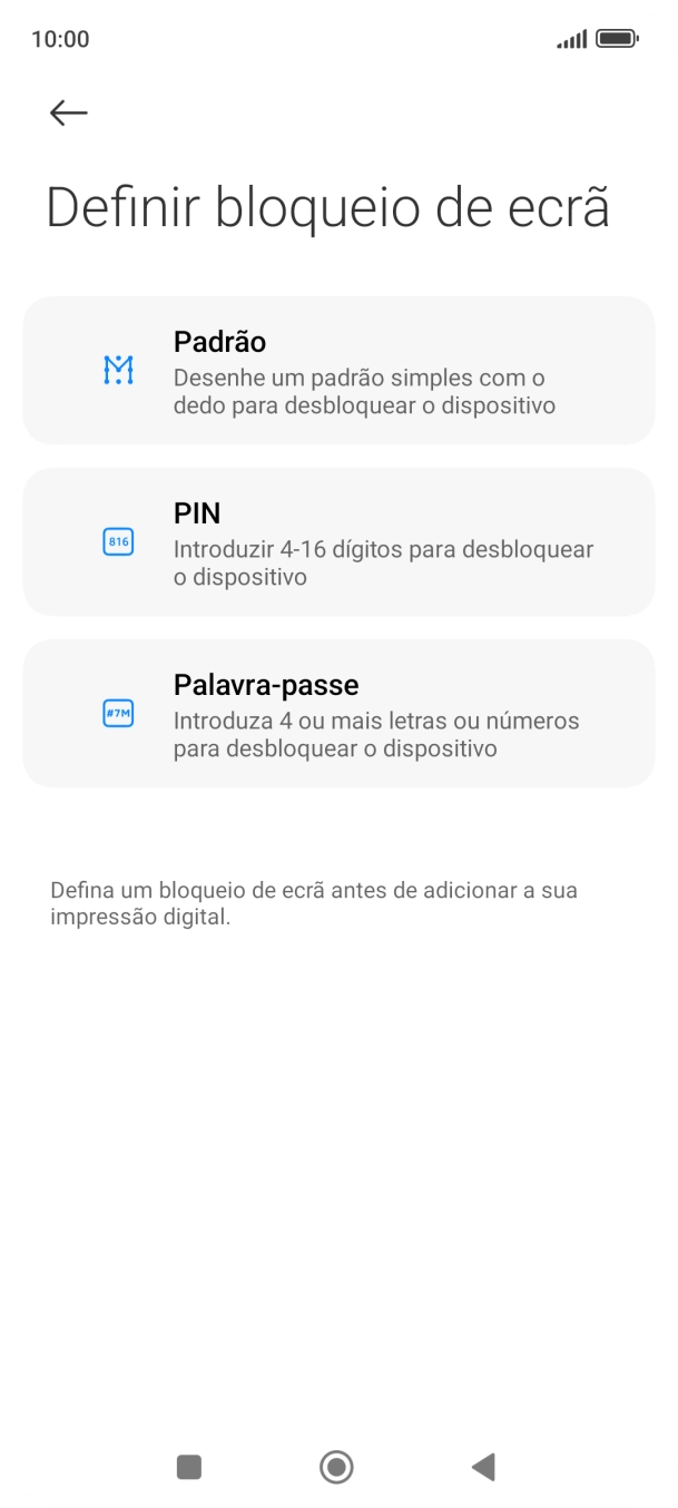 Prima o código de bloqueio do telefone pretendido.