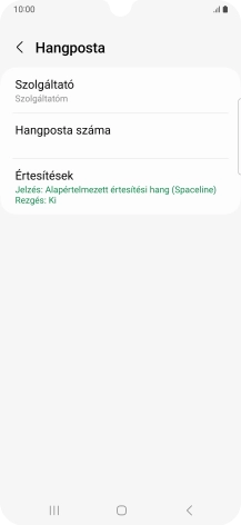 Válaszd a Hangposta száma lehetőséget.