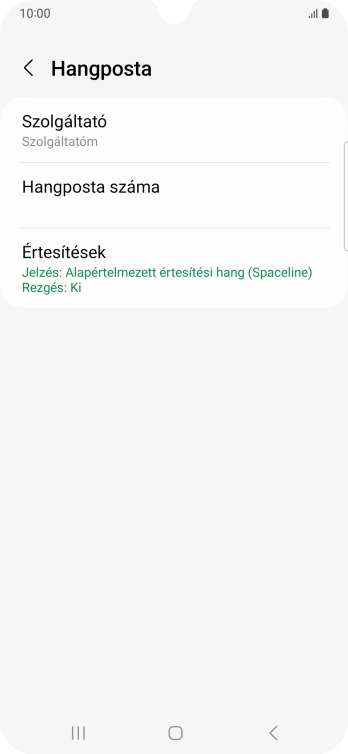 Válaszd a Hangposta száma lehetőséget.