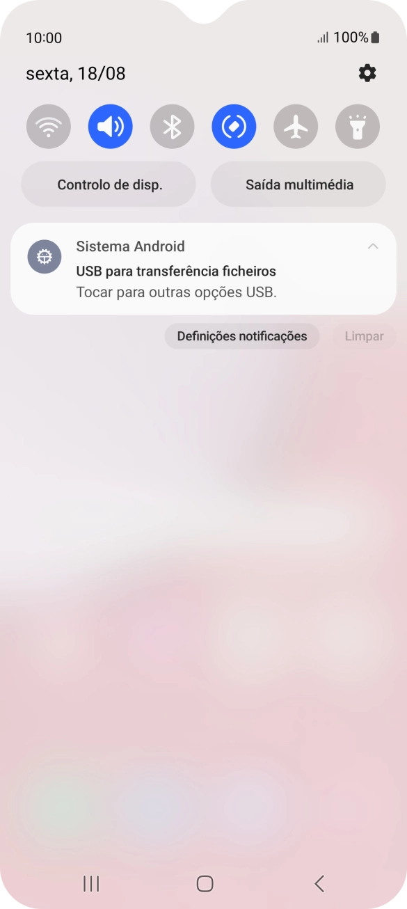 Prima Tocar para outras opções USB..