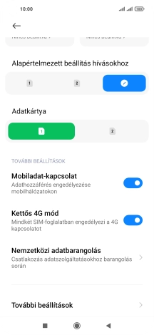 Válaszd a Nemzetközi adatbarangolás lehetőséget.
