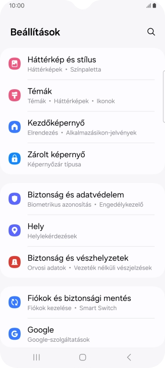 Válaszd a Zárolt képernyő lehetőséget.