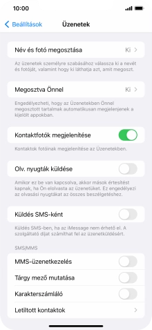 Kattints a „Küldés SMS-ként” melletti csúszkára a funkció be- vagy kikapcsolásához.