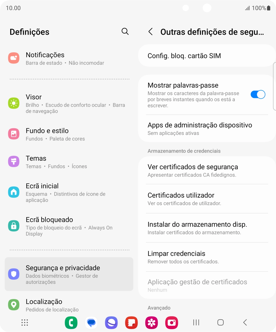 Prima Config. bloq. cartão SIM.