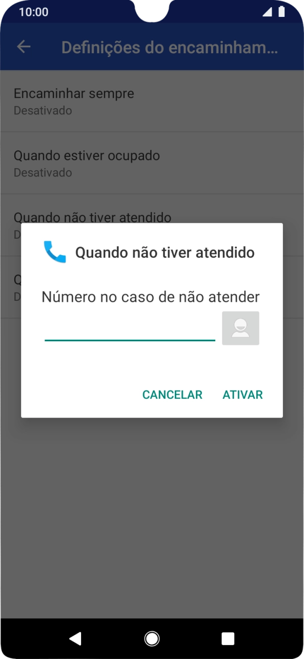 Introduza 123 e prima ATIVAR.