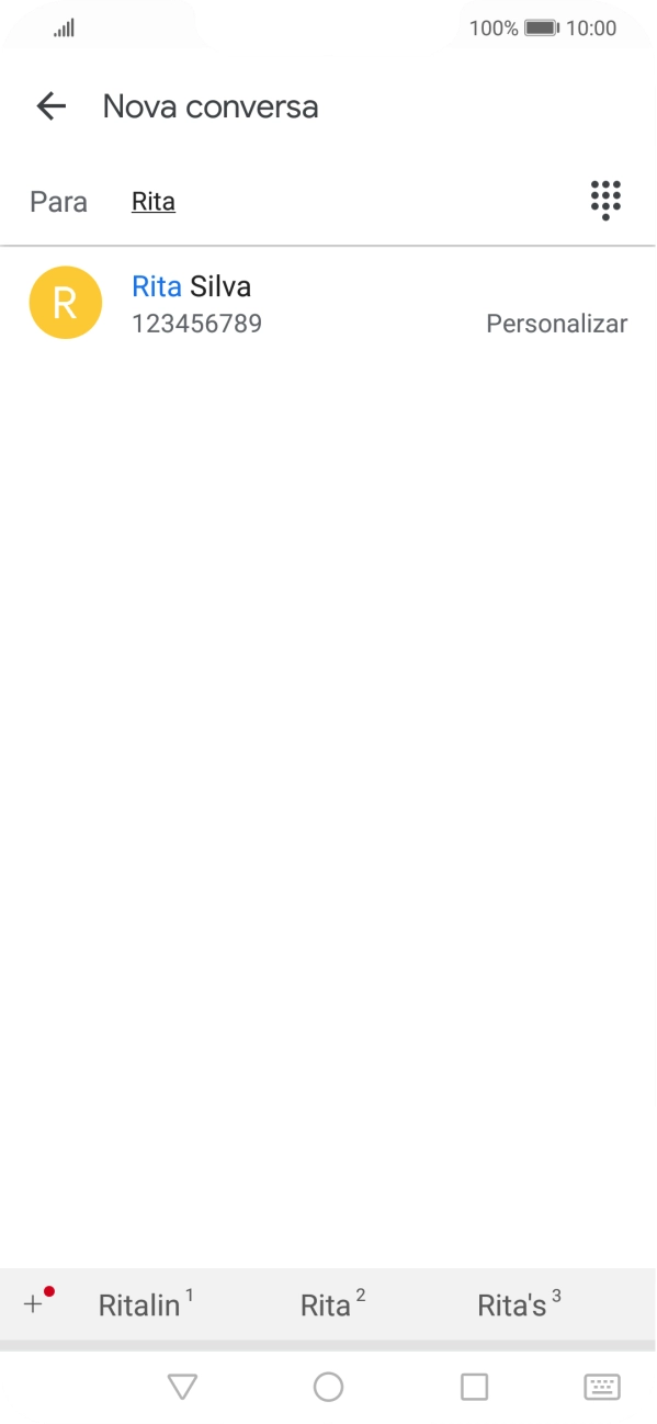 Prima o contacto pretendido.