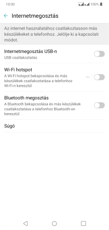 Válaszd a Wi-Fi hotspot lehetőséget.