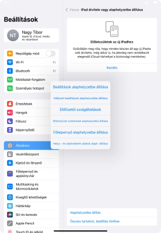 Válaszd a Beállítások alaphelyzetbe állítása lehetőséget.