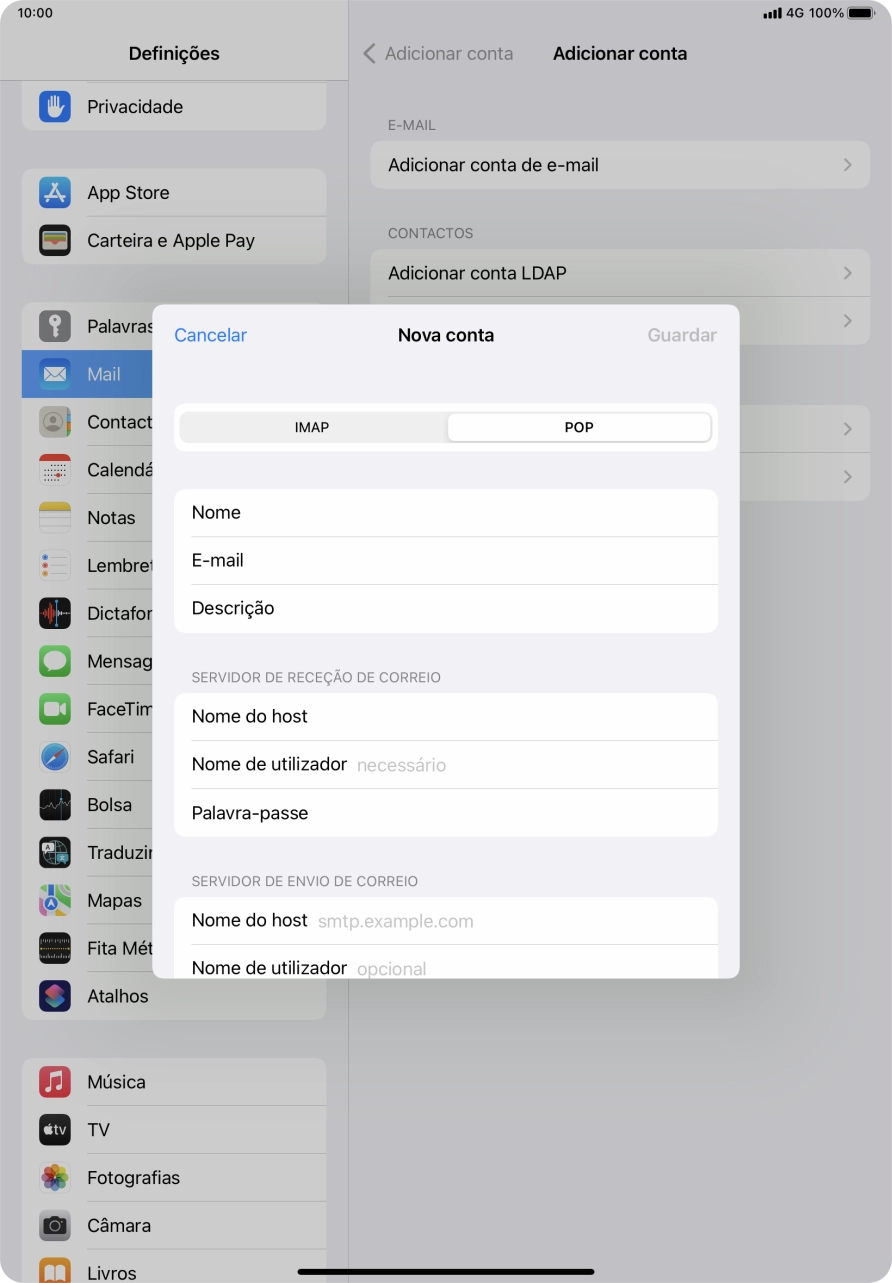 Prima Nome de utilizador e introduza o nome de utilizador da sua conta de e-mail na Vodafone.