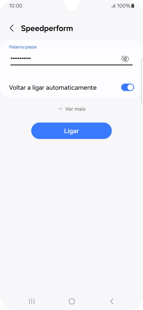 Introduza a password da rede Wi-Fi e prima Ligar.