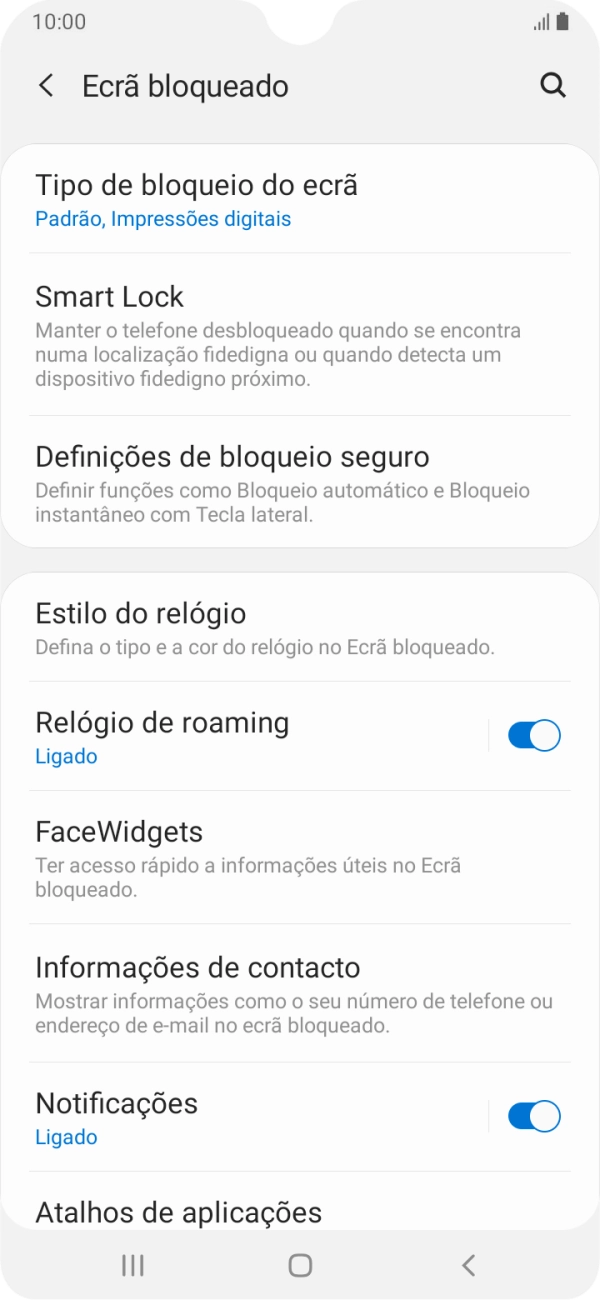 Prima Tipo de bloqueio do ecrã e introduza o código adicional de bloqueio do telefone que criou anteriormente.