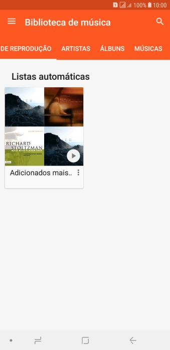 Prima a categoria pretendida e dirija-se ao ficheiro de música pretendido.