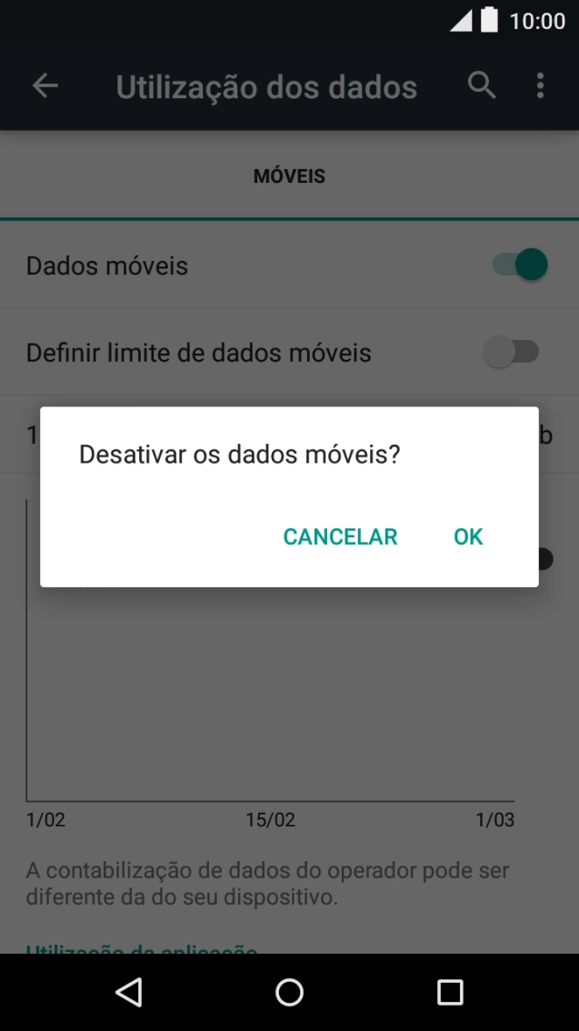 Se desativar a função, prima OK.