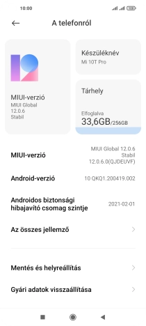 Válaszd a Gyári adatok visszaállítása lehetőséget.