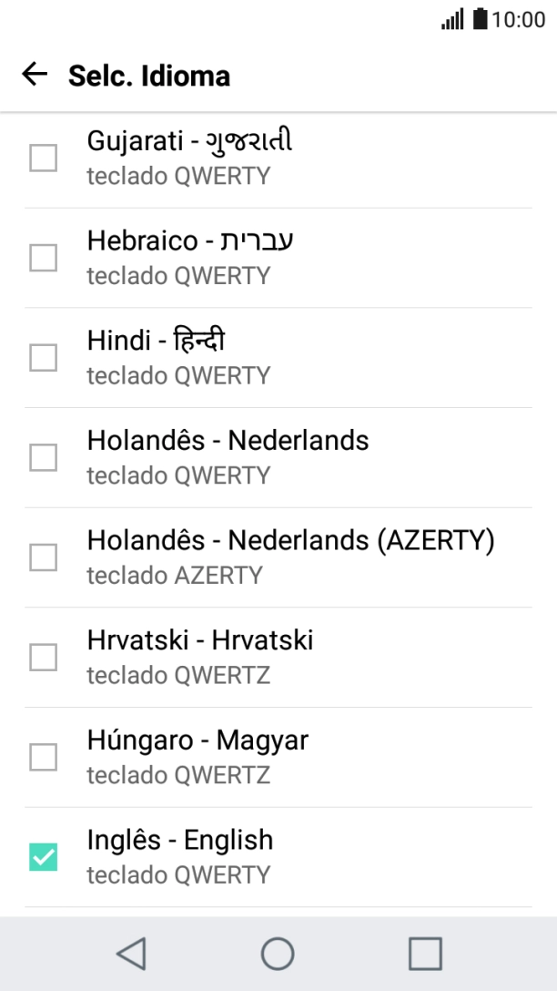 Prima a tecla de retrocesso.