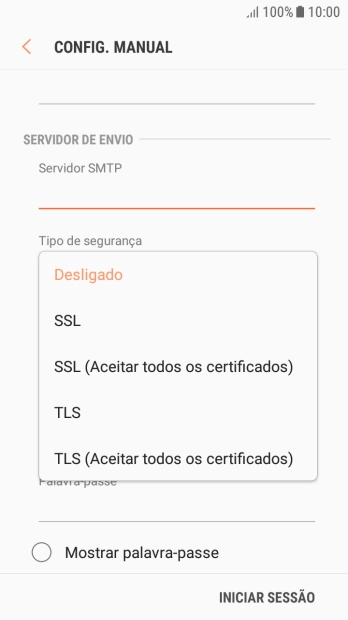 Prima TLS para ativar a função.