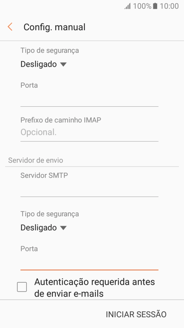 Prima Autenticação requerida antes de enviar e-mails para ativar a função.
