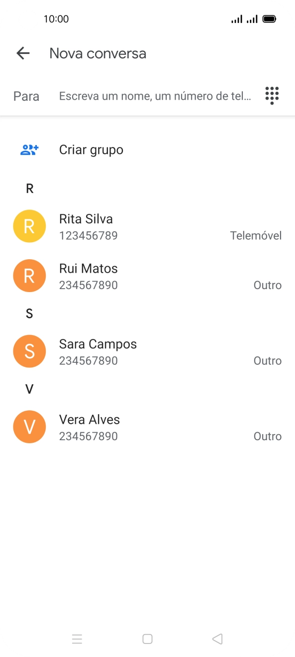 Prima o campo junto a 