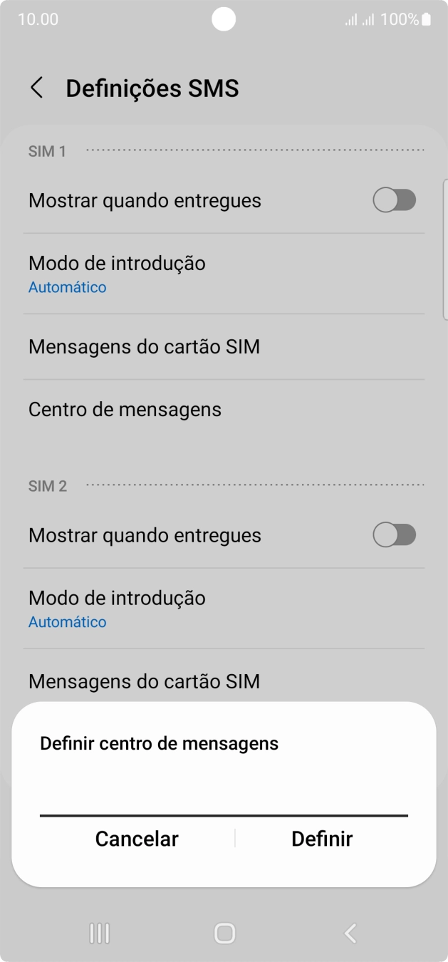 Introduza +351911616161 e prima Definir.