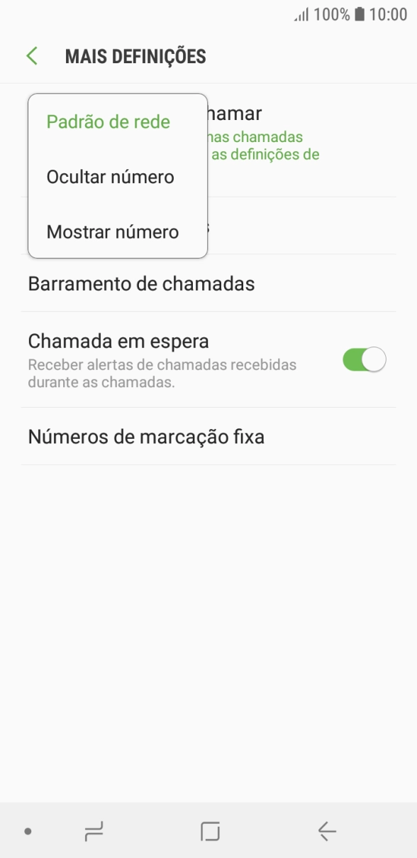 Prima Mostrar número para ativar a visualização do seu número.