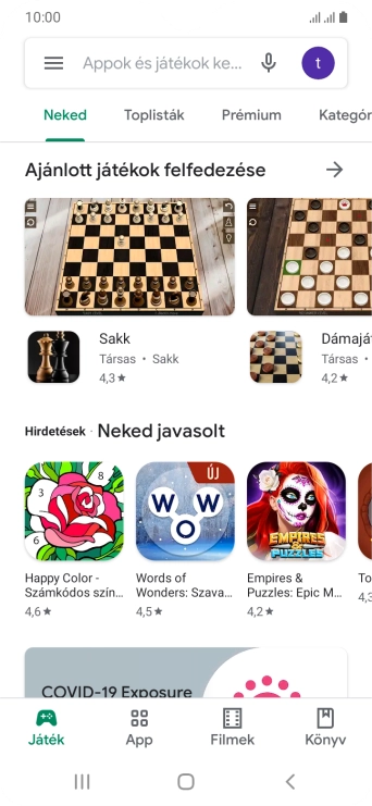 Kattints a keresés mezőre.