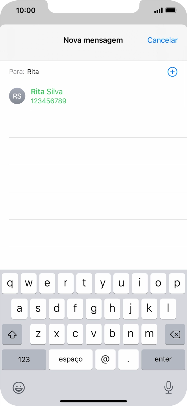 Prima o contacto pretendido.
