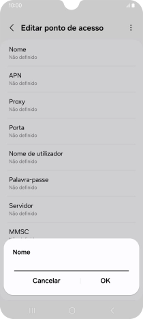 Introduza Vodafone Internet e prima OK.