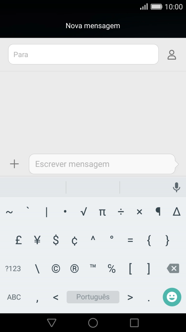 Prima ABC para voltar à introdução de texto.