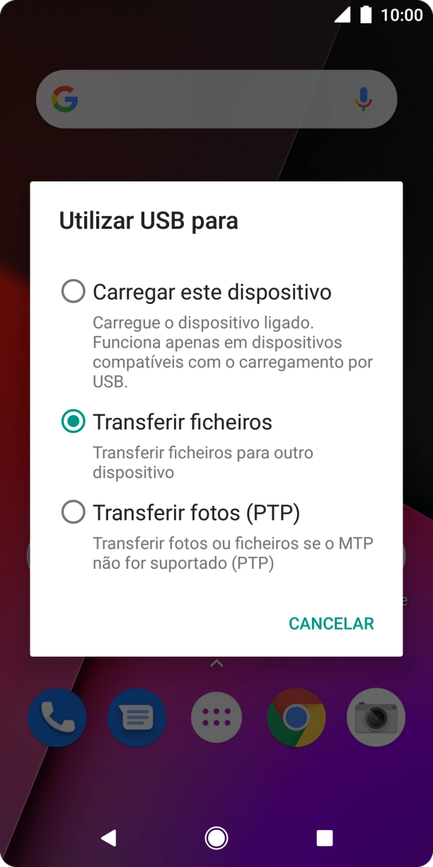 Prima Transferir ficheiros.