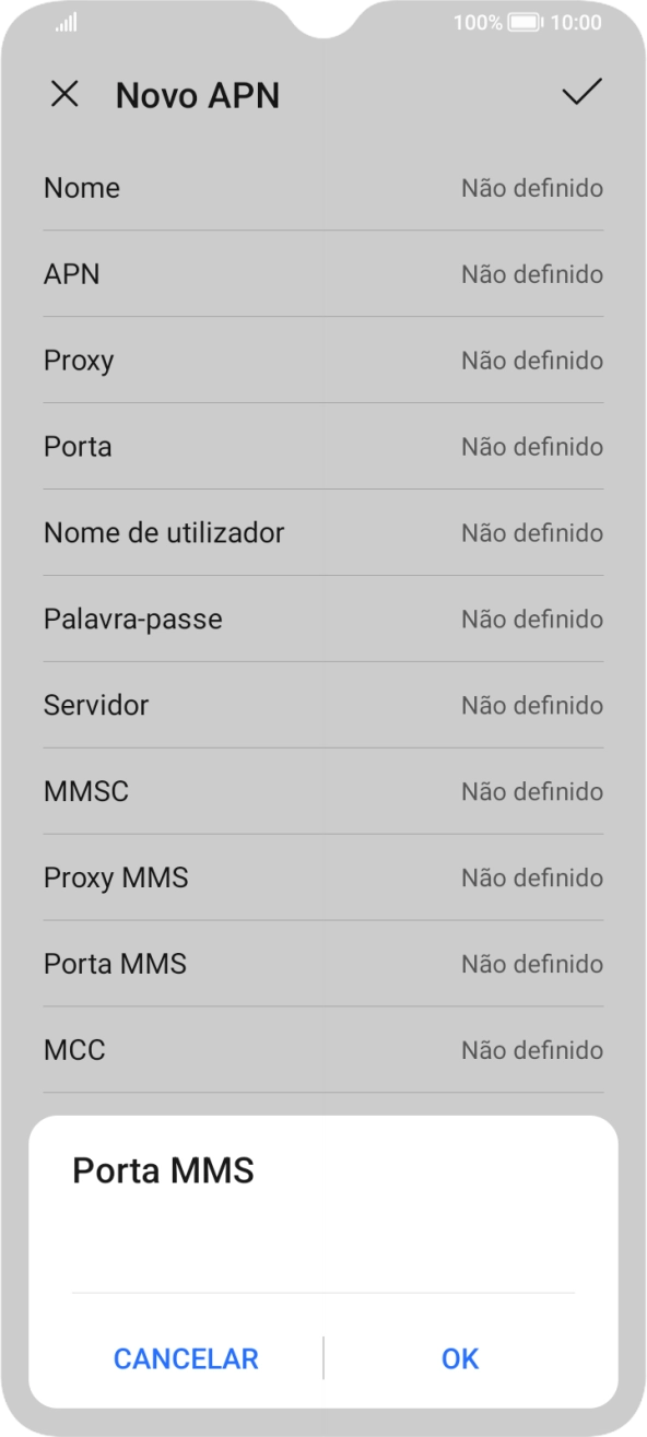 Introduza 80 e prima OK.