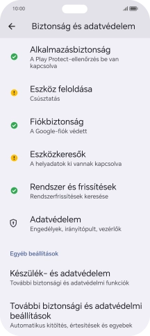 Válaszd a További biztonsági és adatvédelmi beállítások lehetőséget.