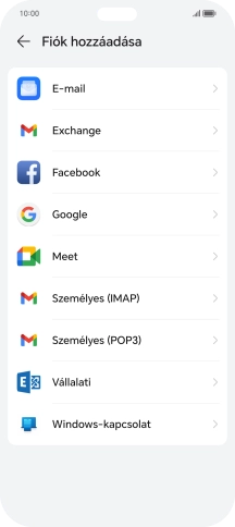 Válaszd a Személyes (IMAP) lehetőséget.
