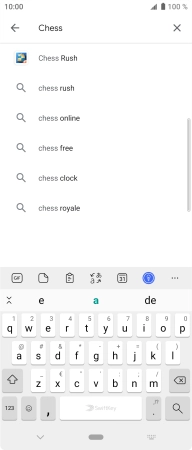 Introduza o nome ou categoria da app pretendida e prima o ícone para pesquisar.