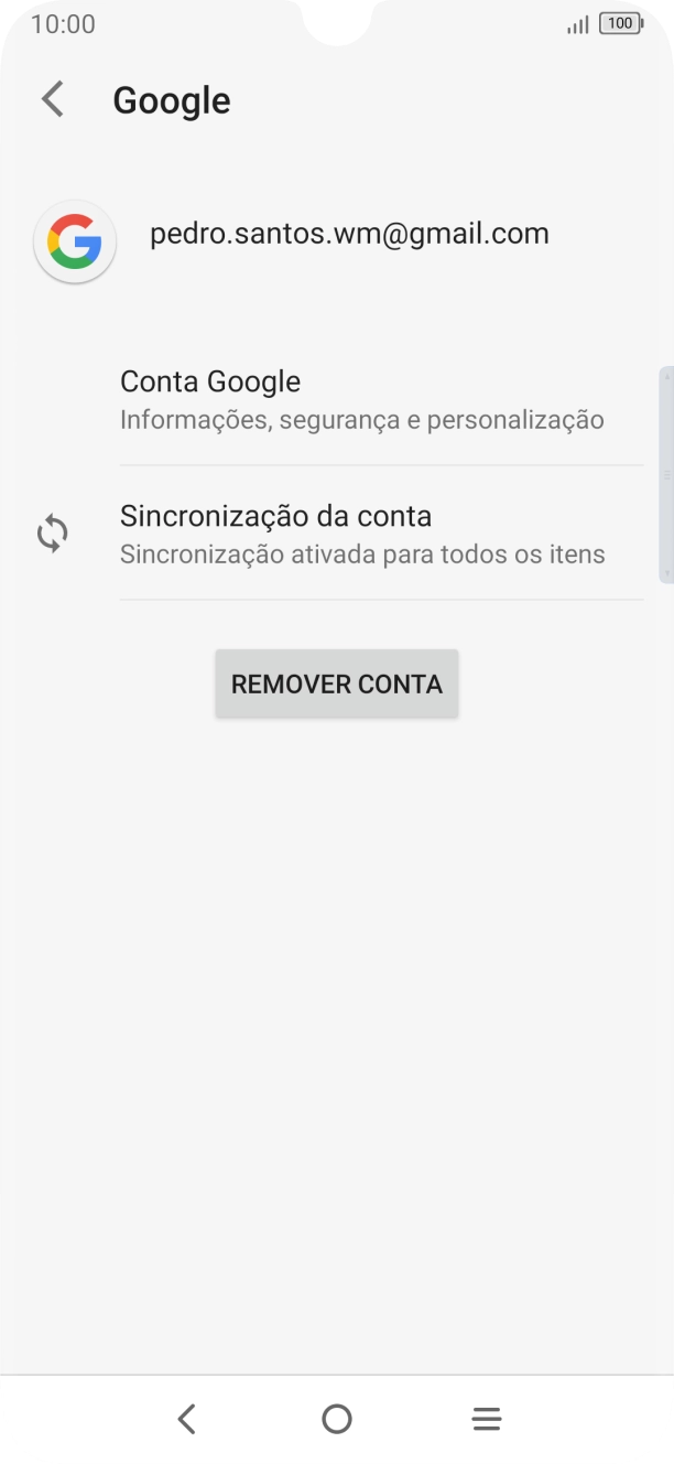Prima Sincronização da conta.