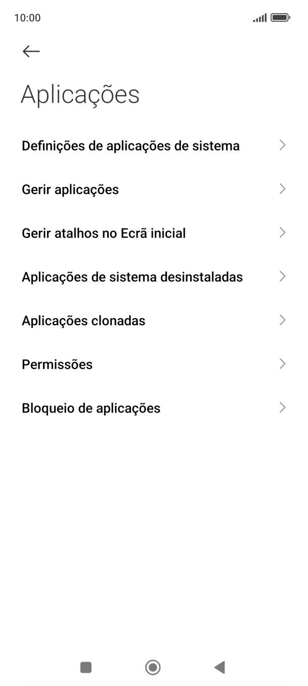 Prima Gerir aplicações.