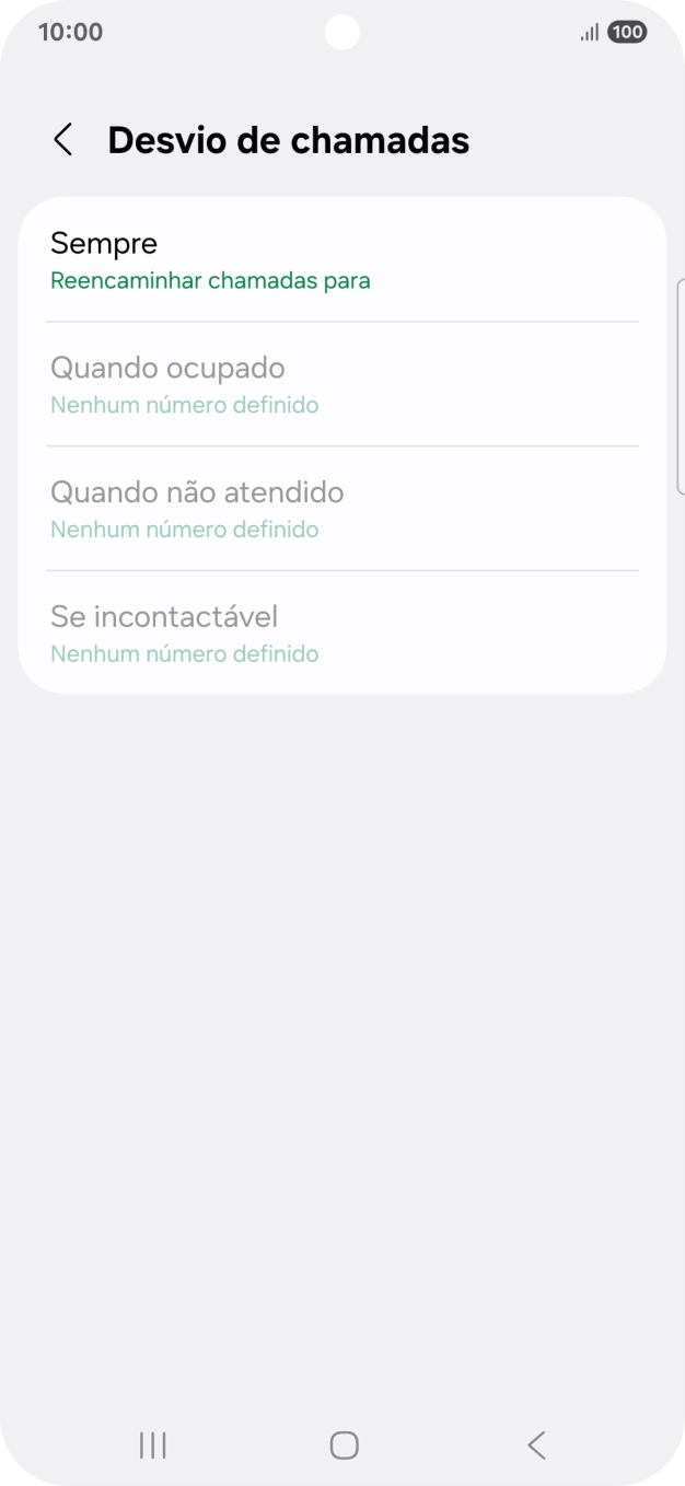 Prima o tipo de desvio pretendido.