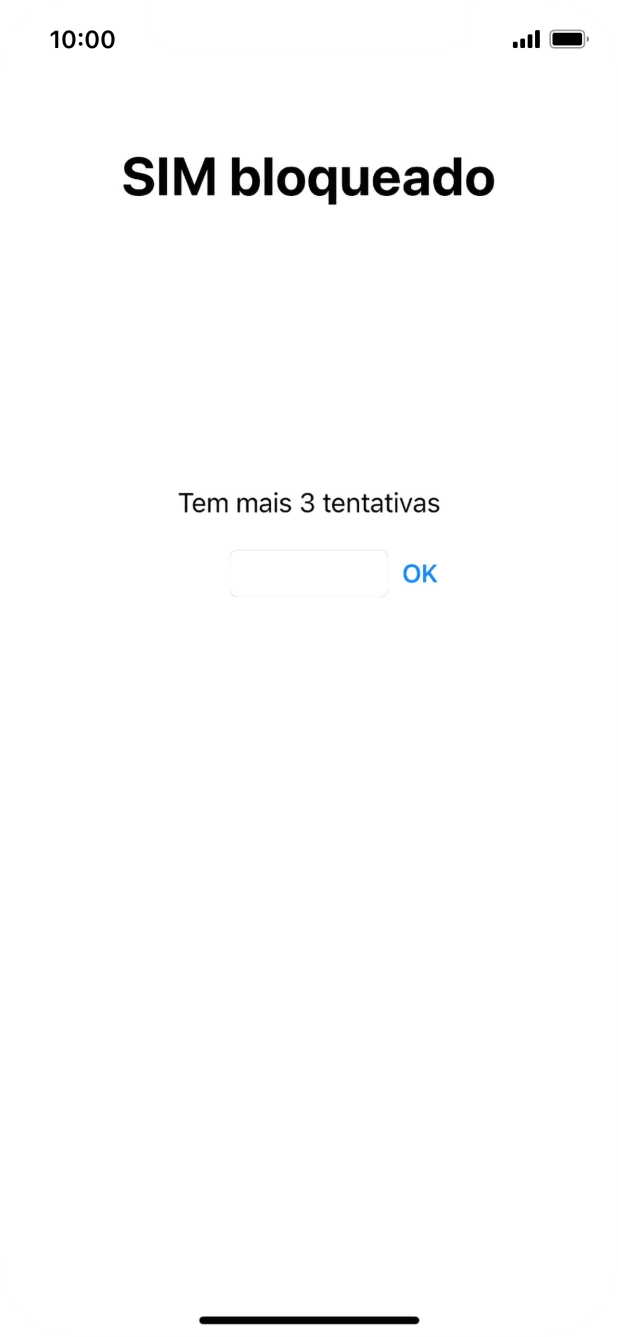 Se o cartão SIM estiver bloqueado, deve introduzir o código PIN e premir OK.