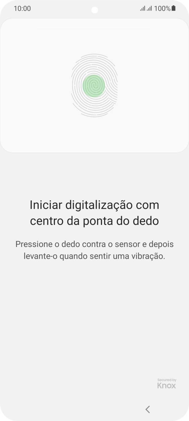 Siga as indicações no ecrã para definir a impressão digital como código de bloqueio.