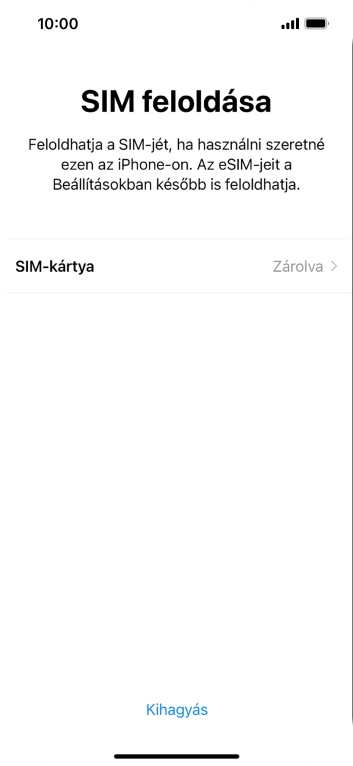 Válaszd a SIM-kártya lehetőséget.