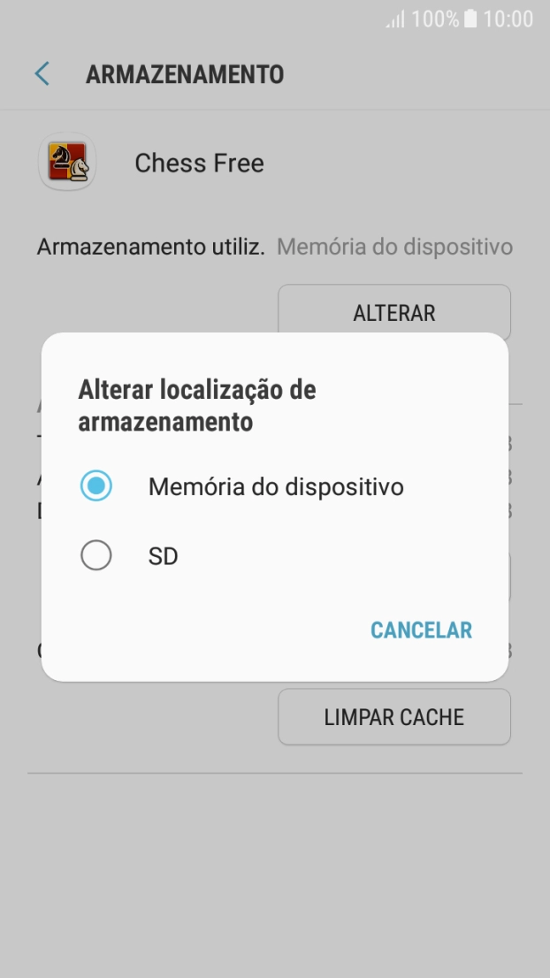 Prima o nome do cartão de memória.