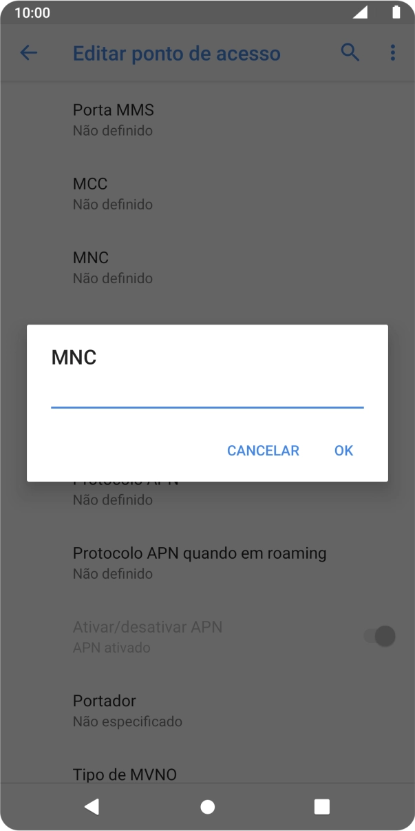 Introduza 01 e prima OK.