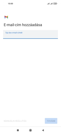 Kattints az „Írja be e-mail-címét” alatti mezőre, és írd be az e-mail címedet.