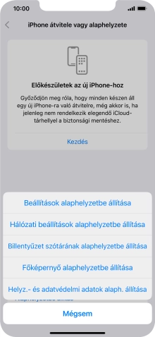 Válaszd a Beállítások alaphelyzetbe állítása lehetőséget.