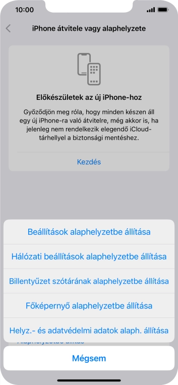 Válaszd a Beállítások alaphelyzetbe állítása lehetőséget.