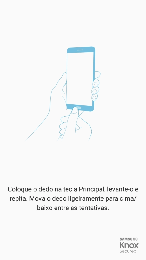 Siga as indicações no ecrã para definir a impressão digital como código de bloqueio.