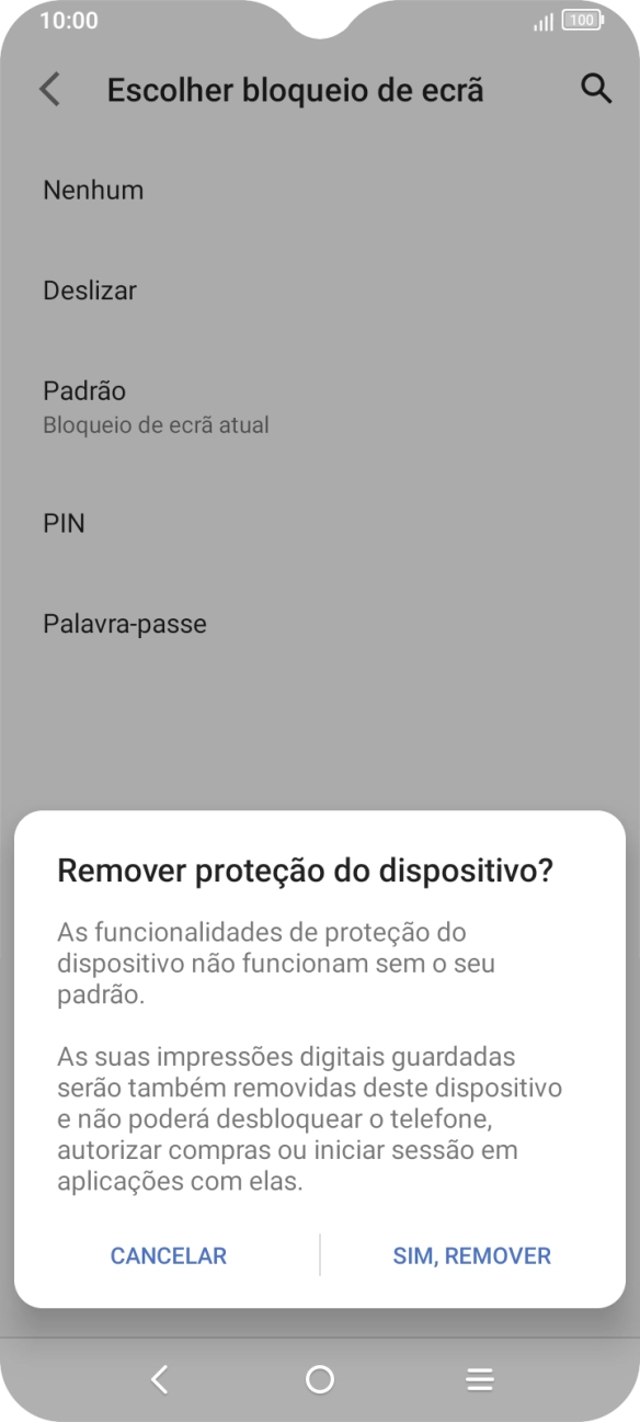 Prima SIM, REMOVER.