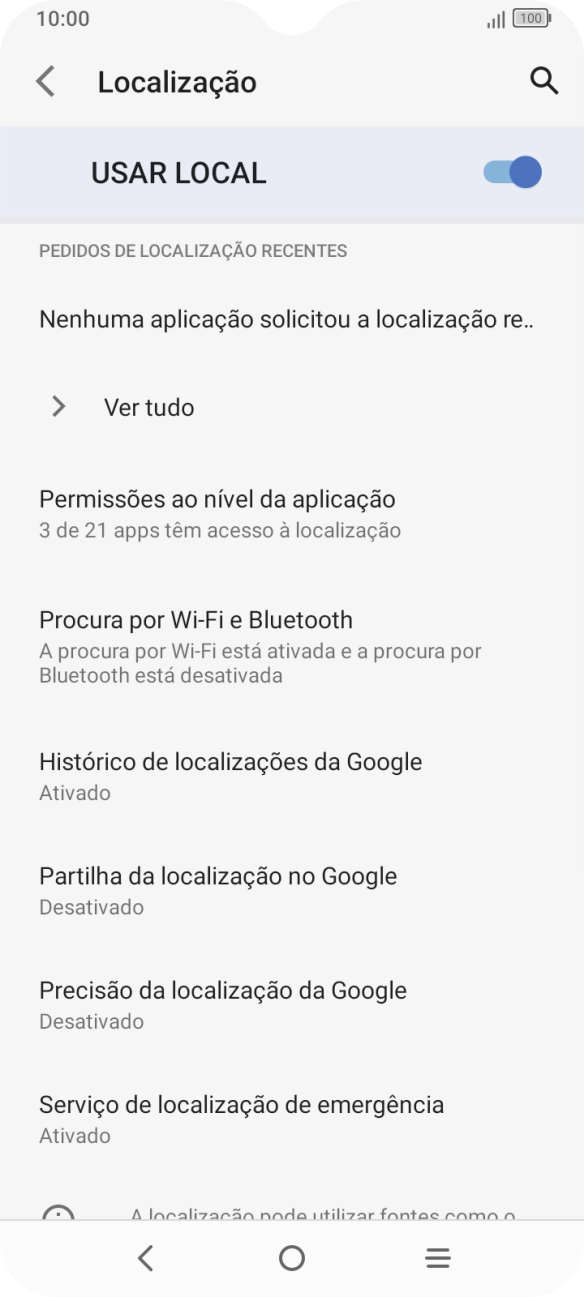 Prima Precisão da localização da Google.