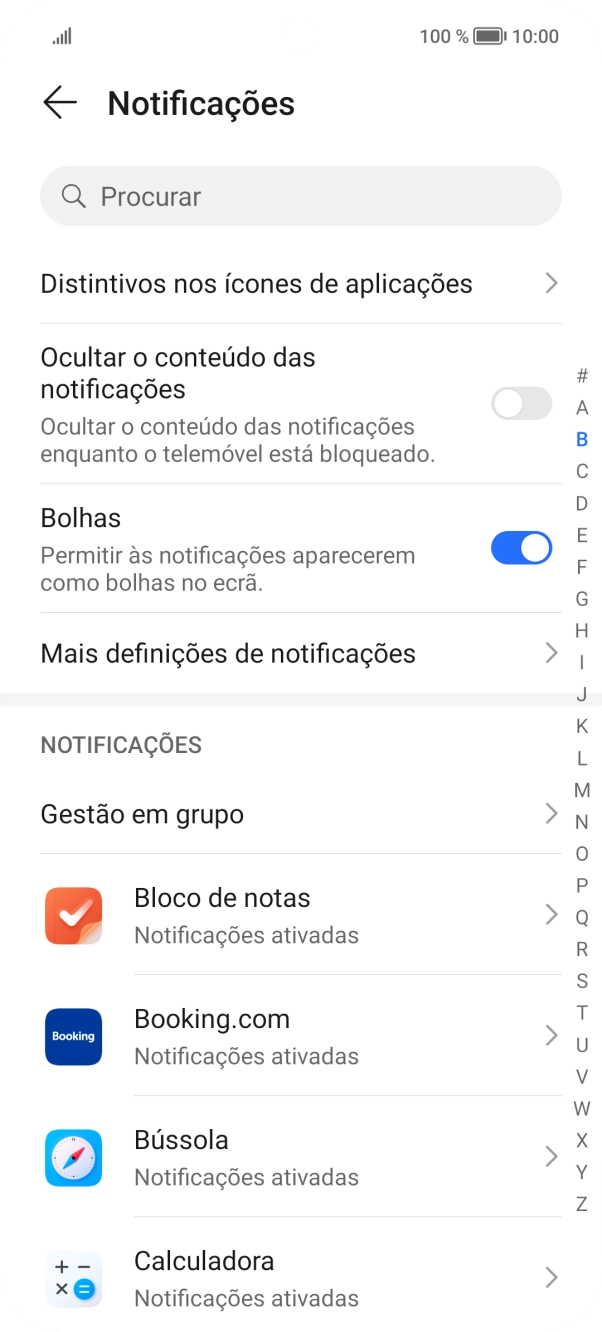 Prima a app pretendida.