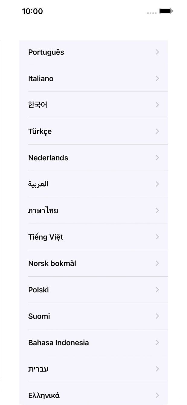 Prima o idioma pretendido.