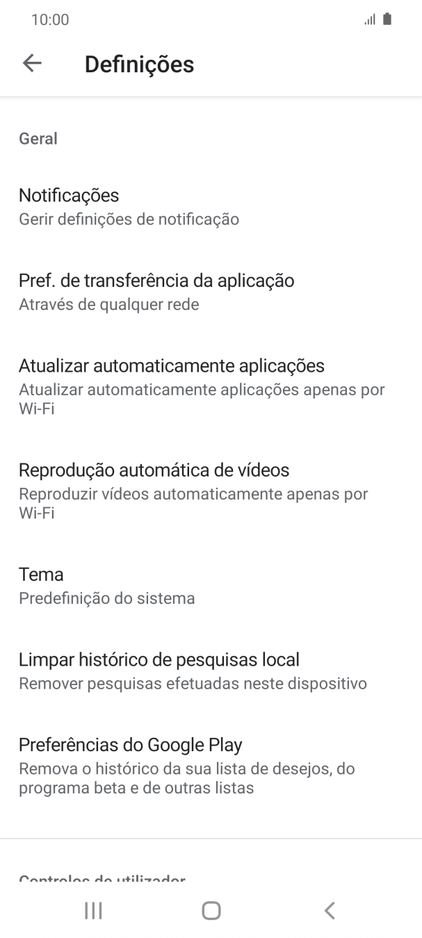 Prima Atualizar automaticamente aplicações.